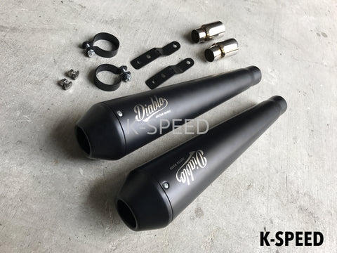 K-SPEED -1P028 Exhaust Slip on For Triumph T100 Street twin900【Brack】 Diabolus