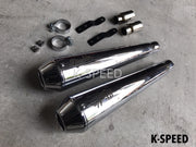 K-SPEED -1P029 Exhaust Slip on For Triumph T100 Street twin900【Chrome】 Diabolus