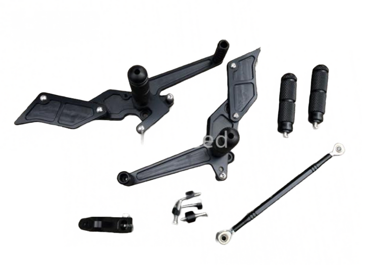 K-SPEED-GT18 Rear gear set + rear footrest CNC Black color for GT 650 & Interceptor 650 year 2019 - Diabolus