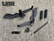 K-SPEED-GT18 Rear gear set + rear footrest CNC Black color for GT 650 & Interceptor 650 year 2019 - Diabolus