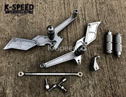 K-SPEED-GT60 Rear gear set + rear footrest CNC Grey color for GT 650 &amp; Interceptor 650 year 2019 - Diabolus