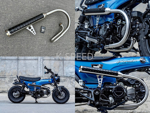 K-SPEED DX063J 全系統排氣管，斜端適用於本田 Dax 125 Diabolus