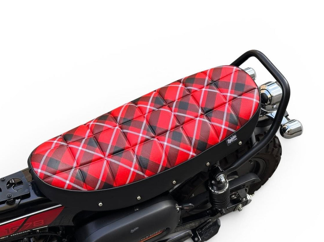 K-SPEED DX095J custom seat in red plaid pattern Honda Dax125