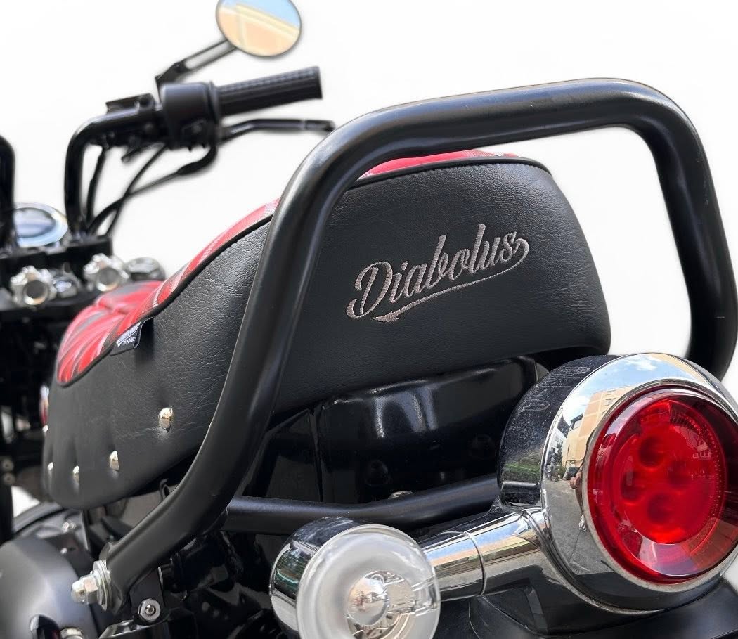 K-SPEED DX095J custom seat in red plaid pattern Honda Dax125