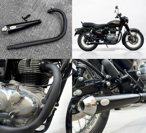 K-SPEED BC02 Black Full System Exhaust for Royal Enfield Classic 350 &amp; Bullet 350 Diabolus