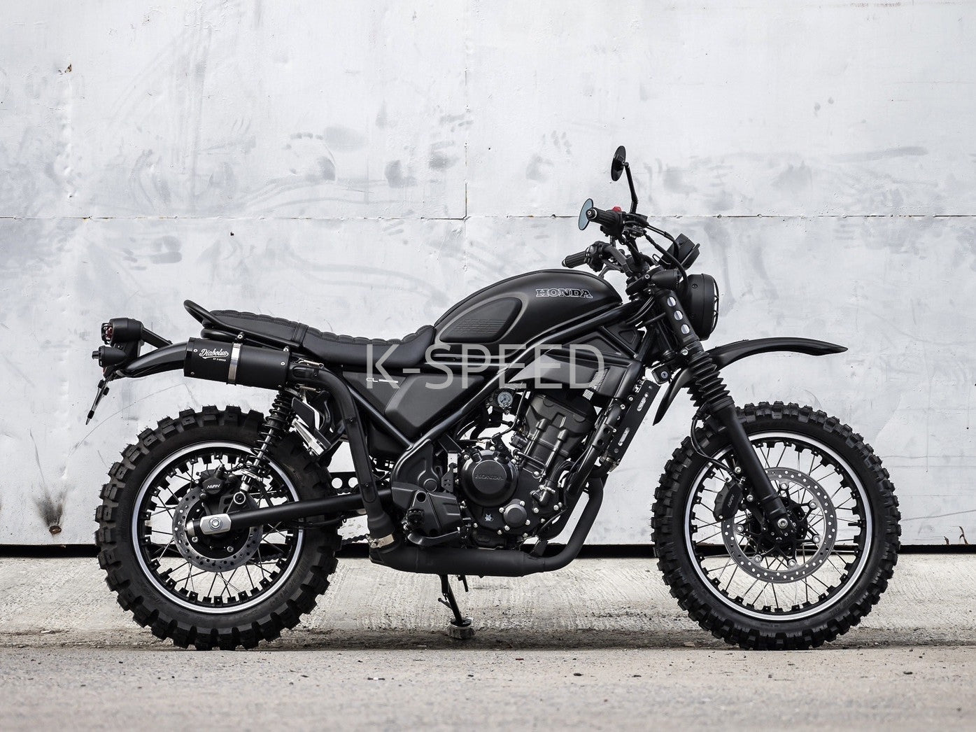 K SPEED CL28J Super Black Slip on Exhaust For HONDA CL500 Diabolus K k-speed-cl28j-super-black-slip-on-exhaust-for-honda-cl500-diabolus-k