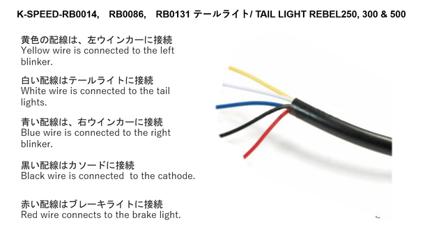 K-SPEED-RB0131J テールライト Rebel250, 300 & 500: Rebel Black Armor