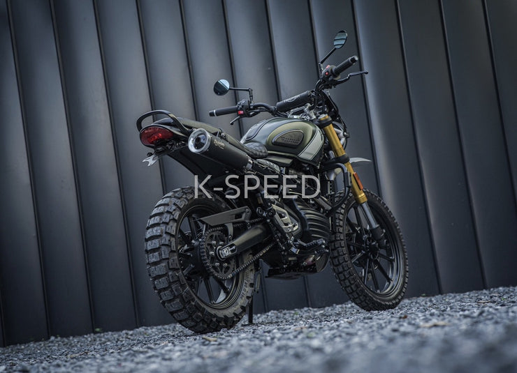 K-SPEED SX12 silver color Scrambler style for Triumph Scrambler 400X Diabolus