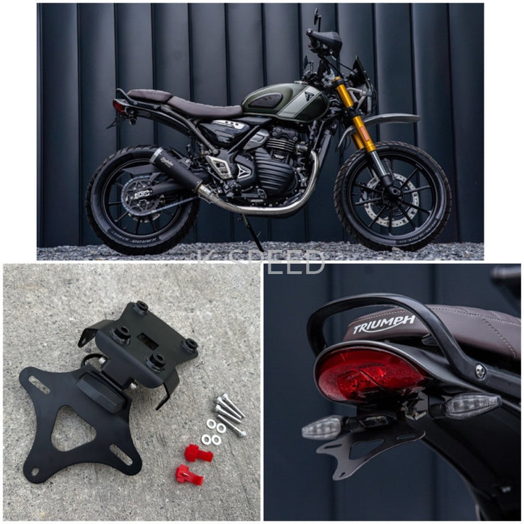 K-SPEED SX14 Tail Tidy with LED license plate light for Triumph Scrambler 400x & Speed400 Diabolus