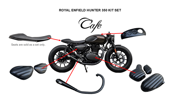 K-SPEED Custom cafe kit set (5 items) for Royal Enfield Hunter 350 Diabolus