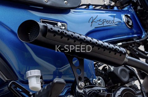 K-SPEED DX064J 全系統排氣管黑色，斜端適用於本田 Dax 125 Diabolus