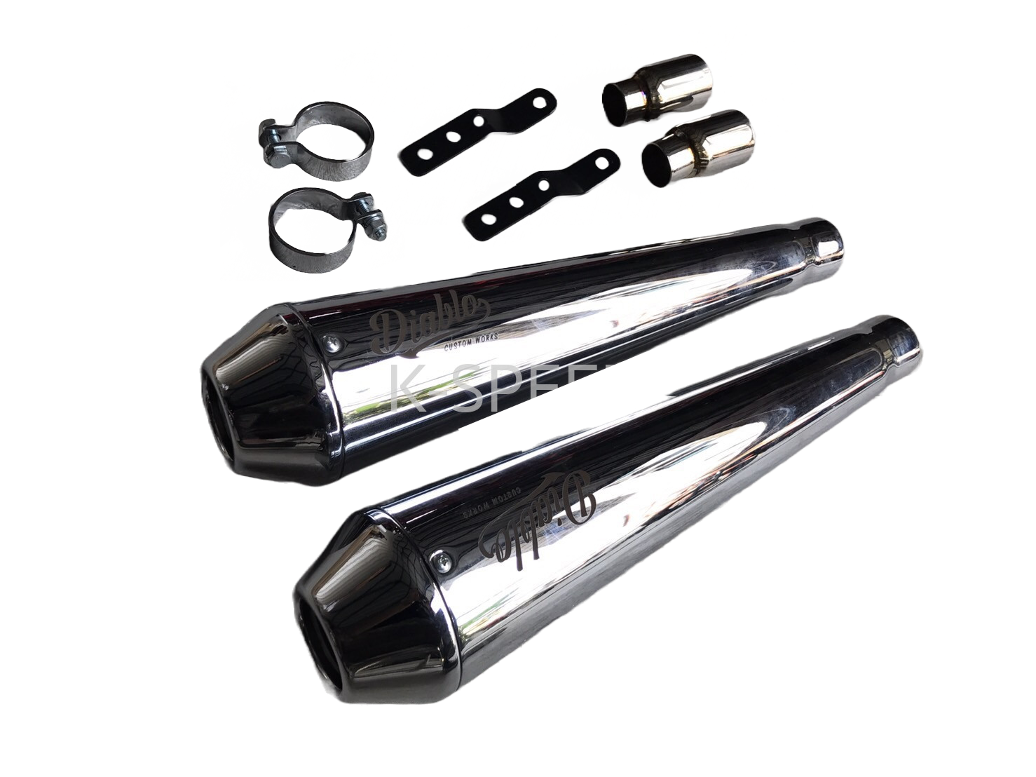 K SPEED 1P029 Exhaust Slip On For Triumph T100 Street Twin900 Chrome k-speed-1p029-exhaust-slip-on-for-triumph-t100-street-twin900-chrome