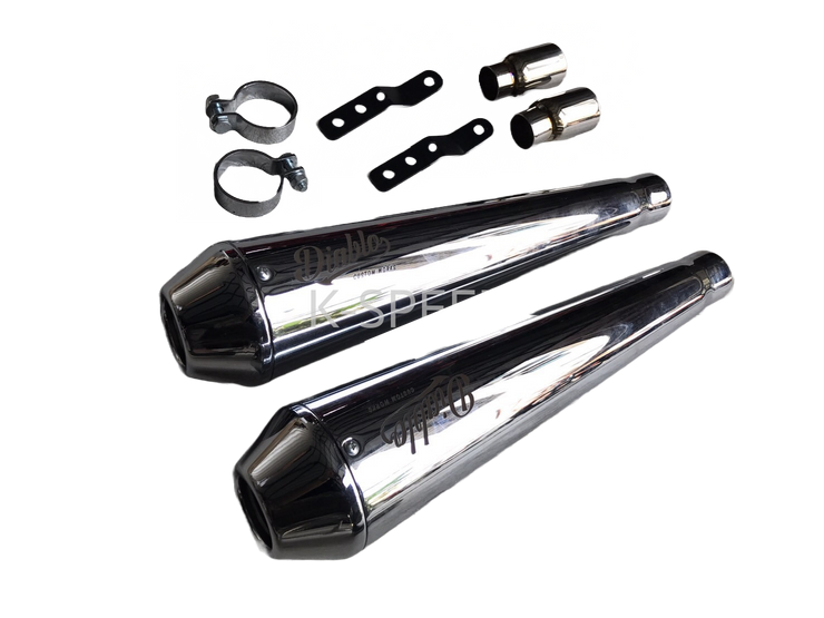 K-SPEED -1P029 Exhaust Slip on For Triumph T100 Street twin900【Chrome】